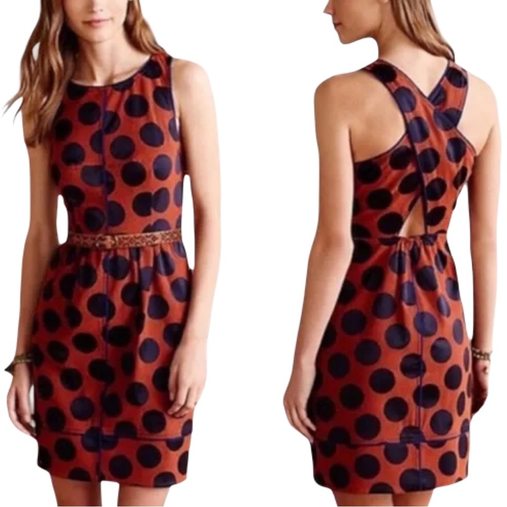 Anthropologie Brand Maeve ‘Rokin’ Polkadot Cross-back Dress